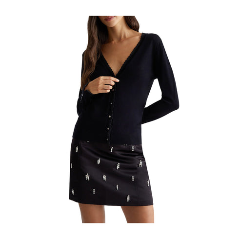 Liu Jo Cardigan Cardigan Donna a V inserti in lurex Nero - Francavilla Moda